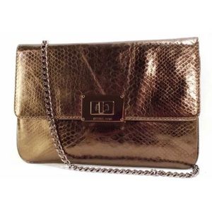 Michael Kors Sloan Bronze Python Clutch